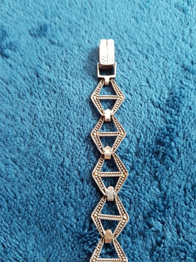 Ceas dama argint 925 Italy,baterie noua miyota japonez,marcasite,18.5