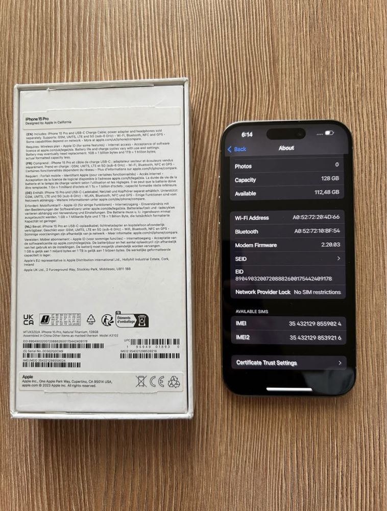 Iphone 15 pro 128 GB