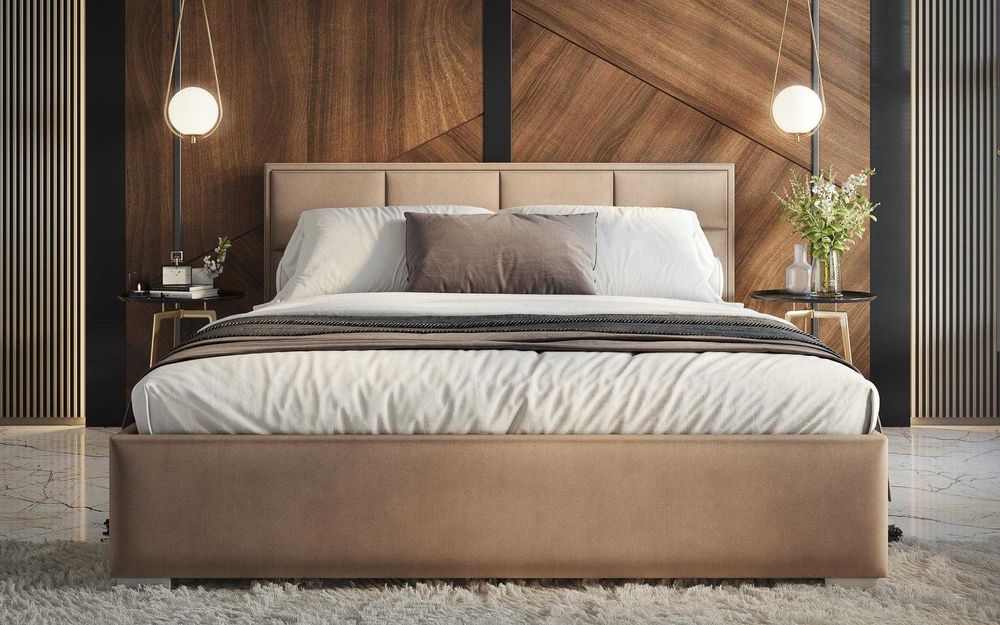 Спалня тапицирана 160/200 БЕЗ МАТРАК И ПОДМАТРАЧНА РАМКА