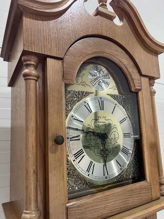 Ceas Pendul Podea Lemn Masiv Tempus Fugit Vintage