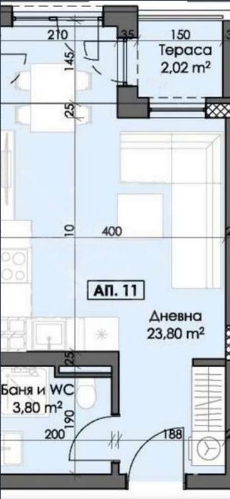 Едностаен апартамент в жк. Тракия