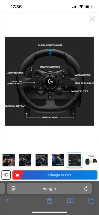 Vand Volan Logitech G923 Trueforce pentru PS5, PS4 and PC