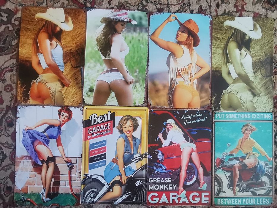 Tablii metalice vintage Reclame retro garaj