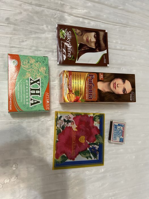 Комлект Краска для волос каштан коричневая хна