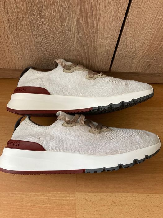 Brunello Cucinelli - Suede-Trimmed Stretch-Knit Sneakers - Neutrals