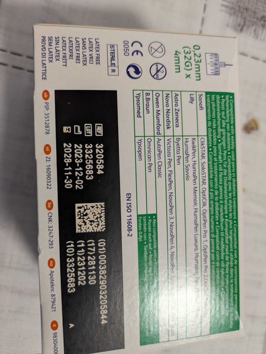 BD Micro-Fine Ultra Ace pentru pen insulina 4mm x 0,23mm (32G) 4 buc.