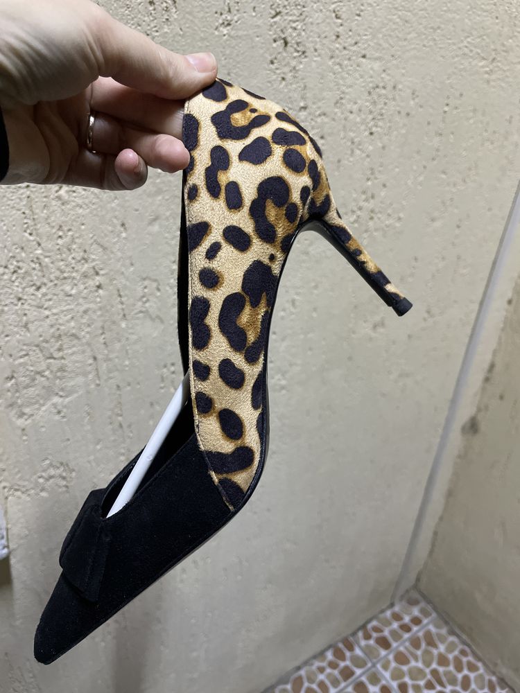Туфли леопардового принта, замшевые 39 размер