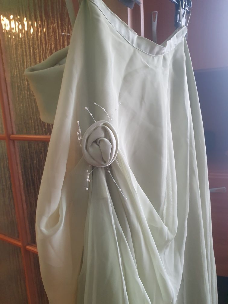 Rochie de ocazie din 2 piese:fusta și corset,culoare verde fistic