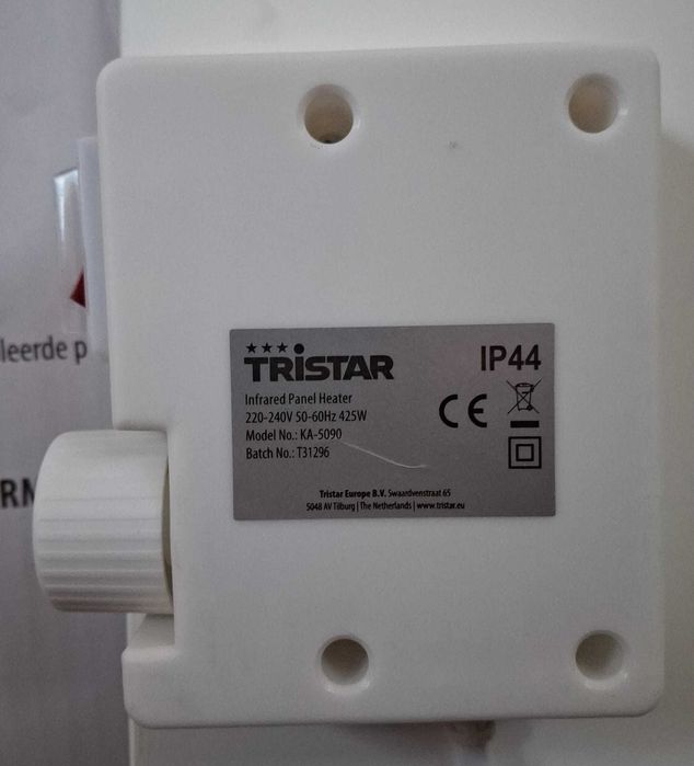 Incalzitor cu infrarosu Tristar KA-5090, 425W, termostat reglabil, alb
