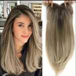 Topper de păr cu straturi lungi de 55,88 cm - Blond natural ombre cu r