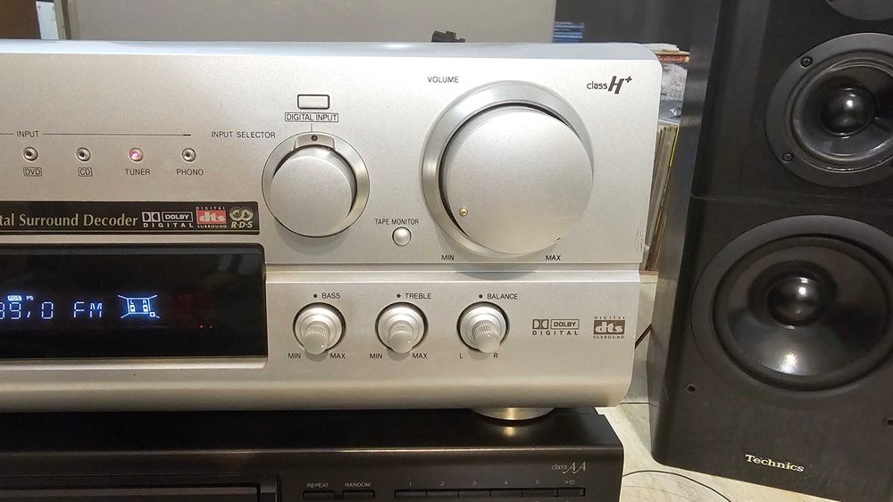 Amplituner Technics SA-DX940 RDS intrari digitale, argintiu test video