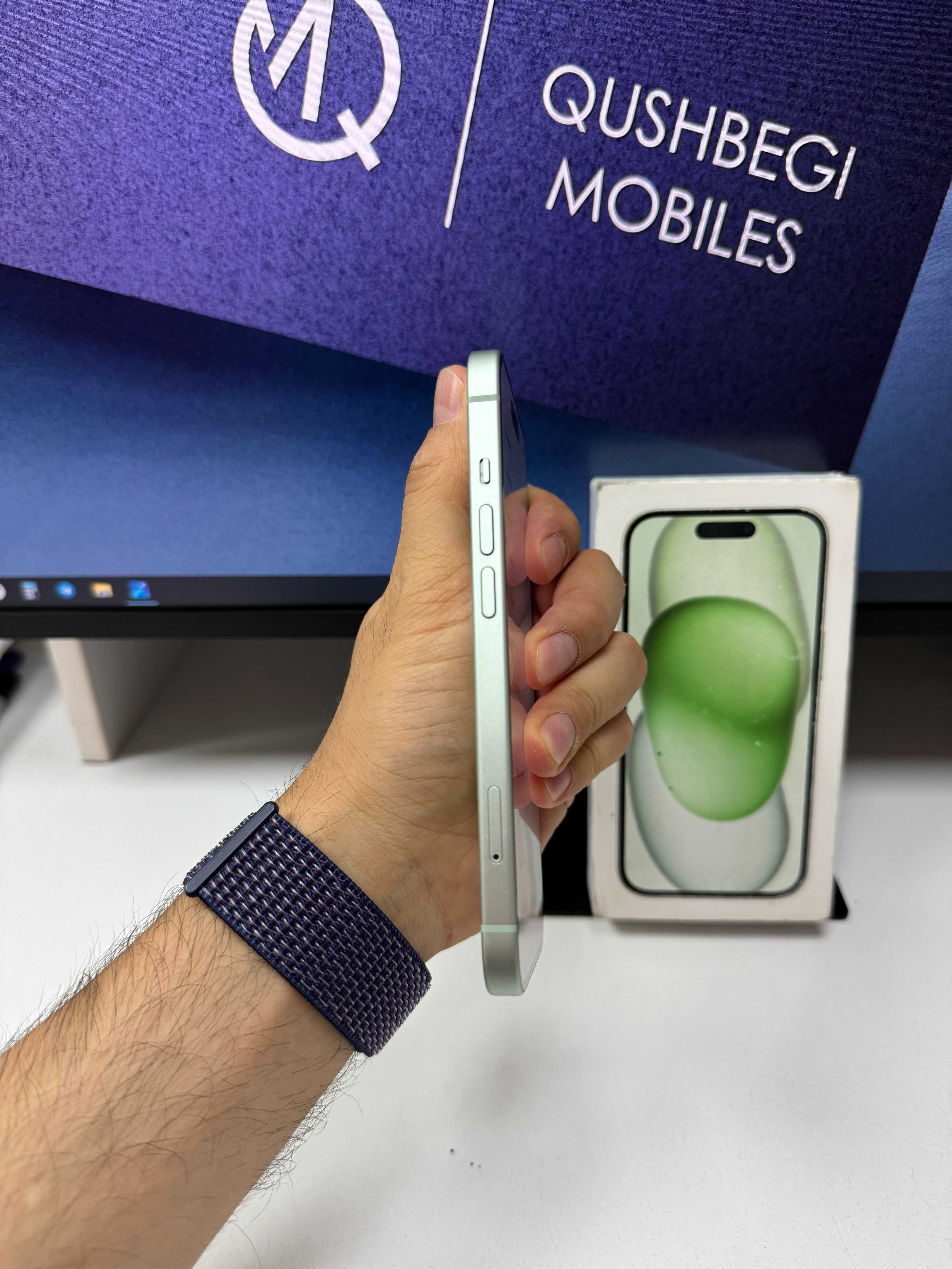 O`qing! 256GB 99% yo`mkost iPhone 15 Green Karobka dokument