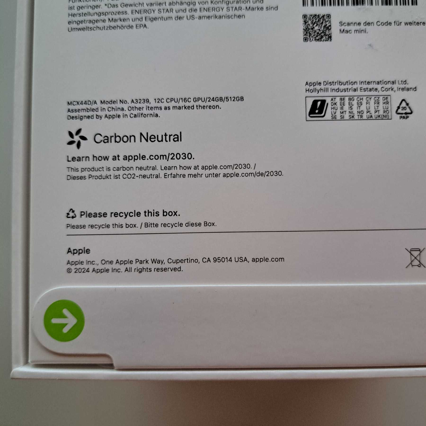 Mac Mini M4 PRO 24GB  RAM, 512 GB SSD, 12 и 16-ядрен GPU НОВ В КУТИЯ
