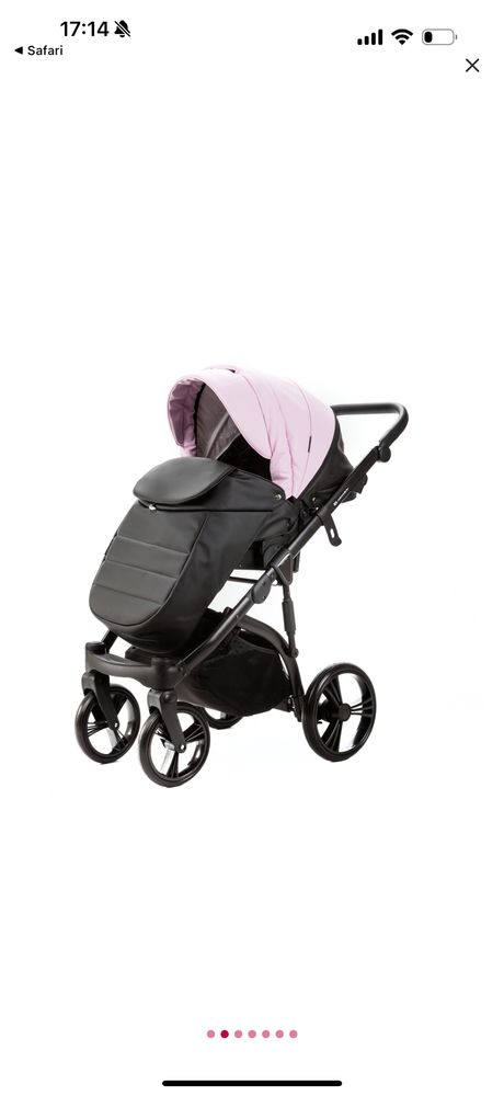 Carucior 2 in 1 Adamex Lanti cu dubla suspensie Pink Leather