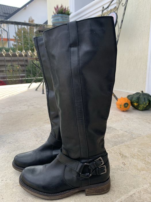 Cizme lungi de piele naturala