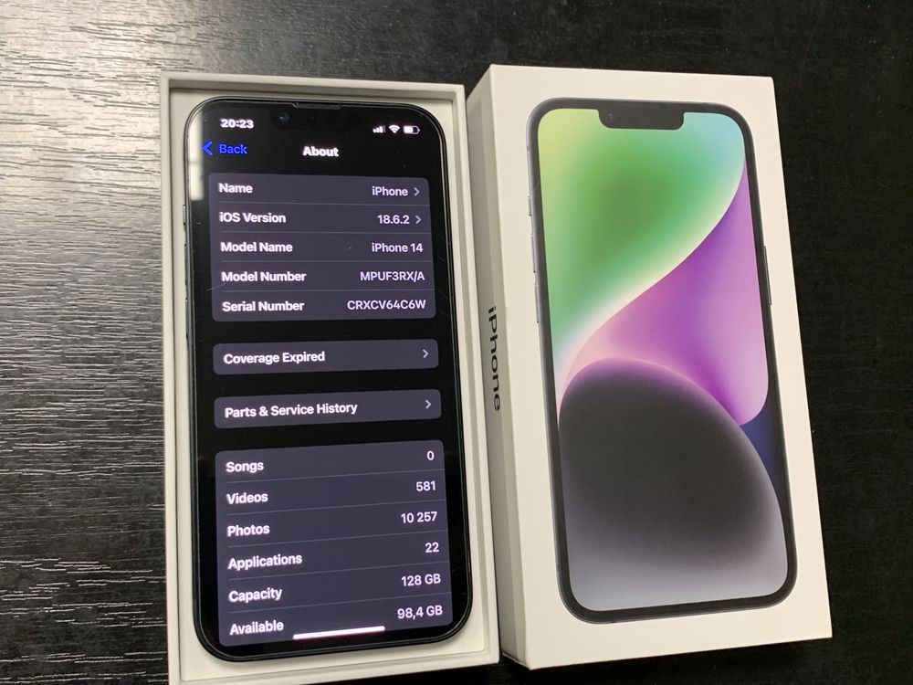 iPhone 14 Midnght 128GB Пълен комплект с документи