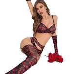 Lenjerie sexy cu imprimeu cu Pupici, 5 piese, pentru femei, S,M,LXL