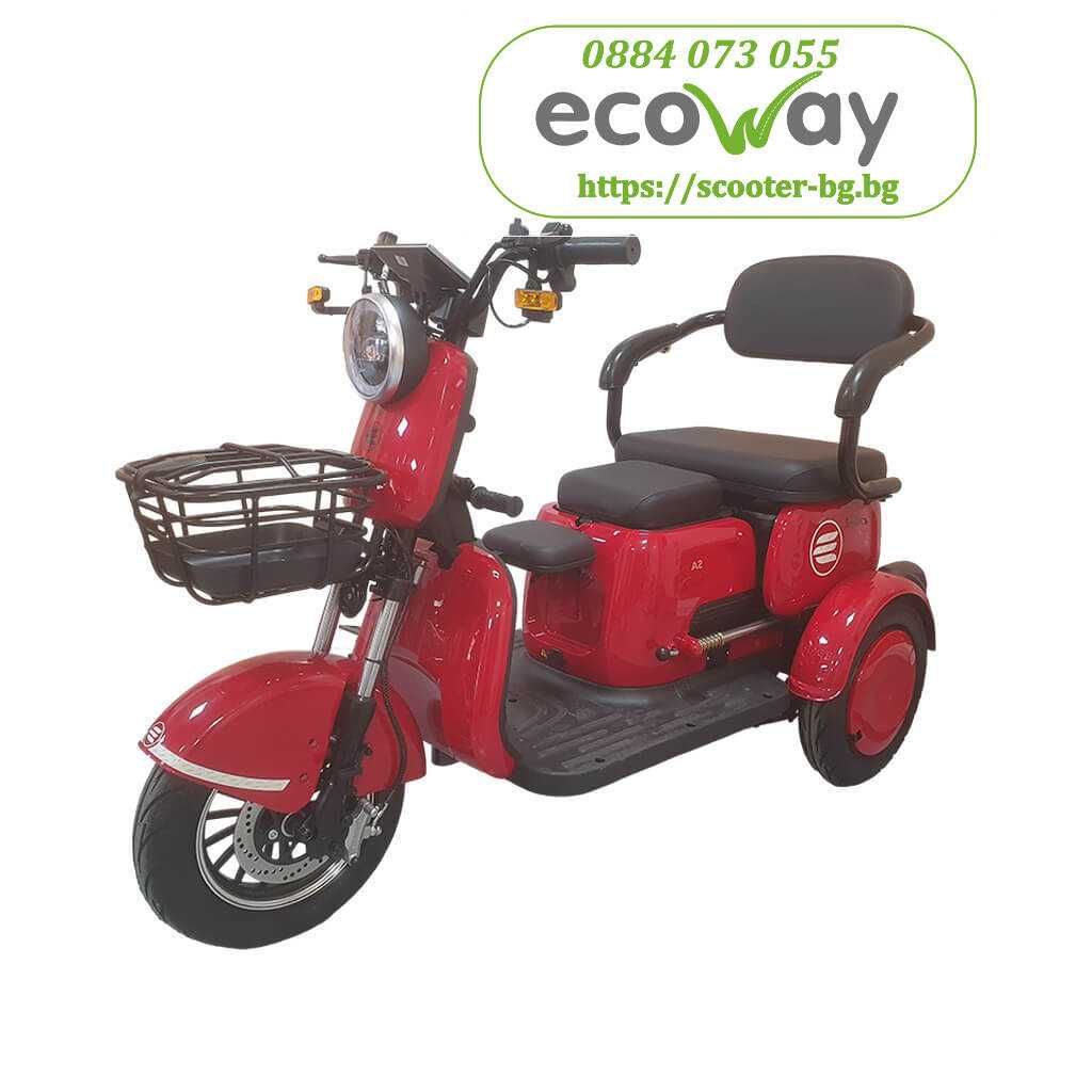 Електрическа триколка EcoWay А2-М19 триместна  – 1000W  Товар -200кг