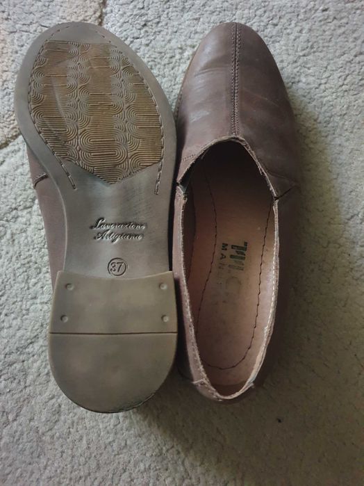 Pantofi de piele, cafenii, de dama, 37