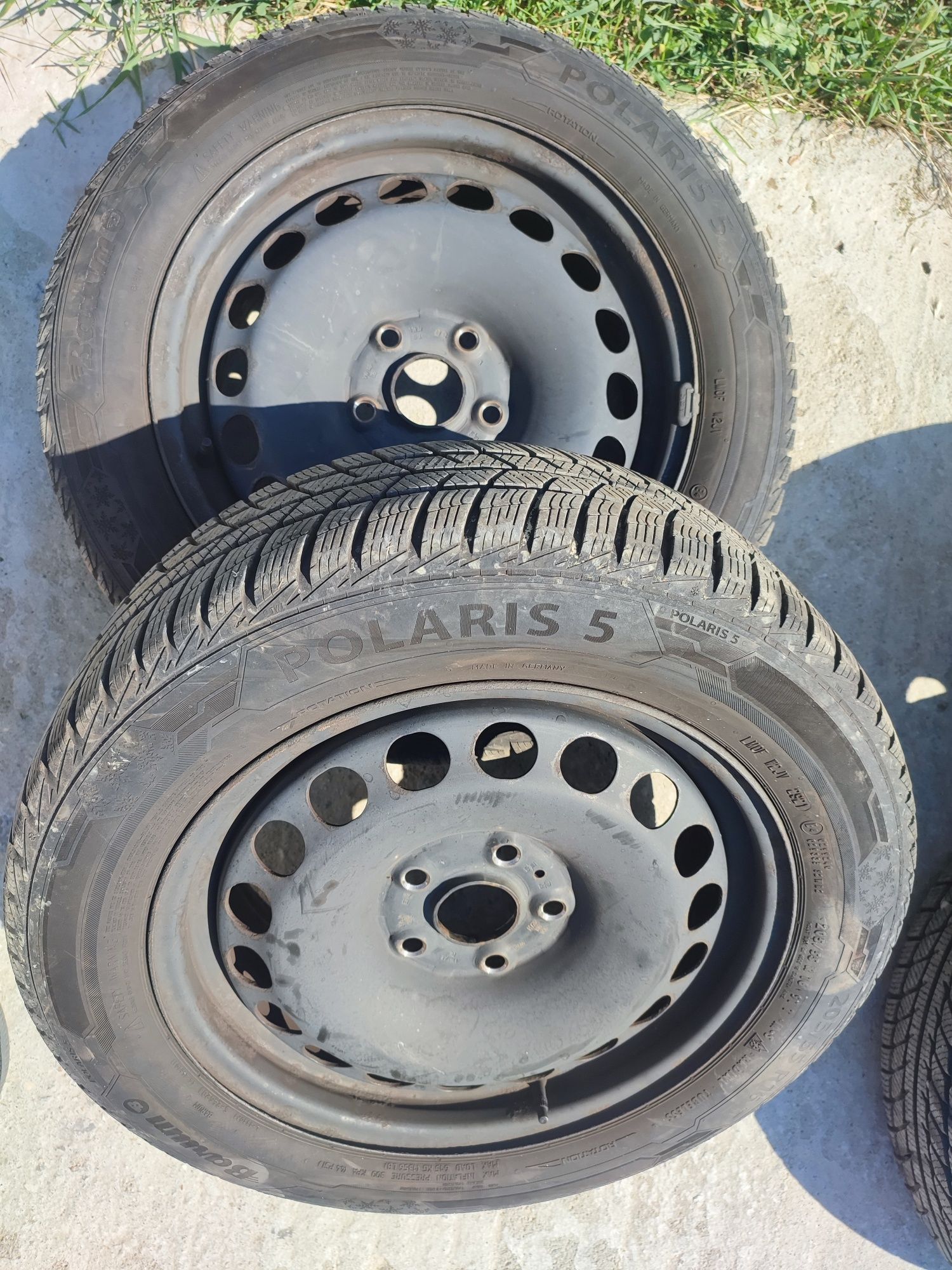 Jante otel originale vw 16inch 5x112mm cu anvelope iarna 205 55 16
