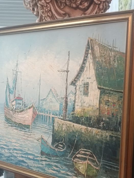 Pictură pe pânză lipita pe placaj