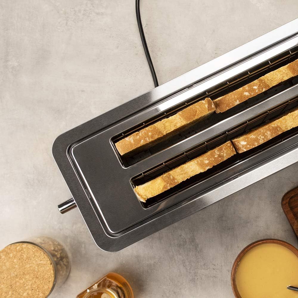 Prajitor paine inox Cecotec 1600W, 4 felii, sloturi late | 030861