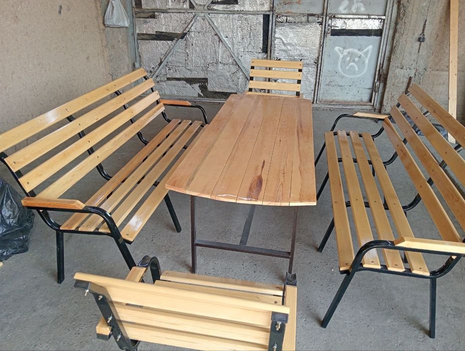 Дачник стол стуллар козсиз 10 кишилик 2 метр узунлиги бакувват