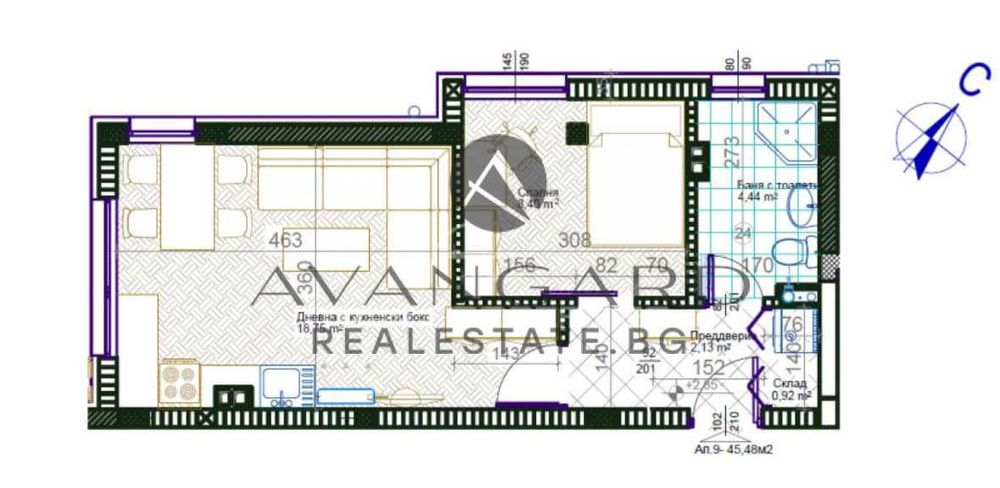 Продава се Двустаен апартамент в Пловдив, Христо Смирненски - 53 кв.м за 1329 €/кв.м - Снимка #1