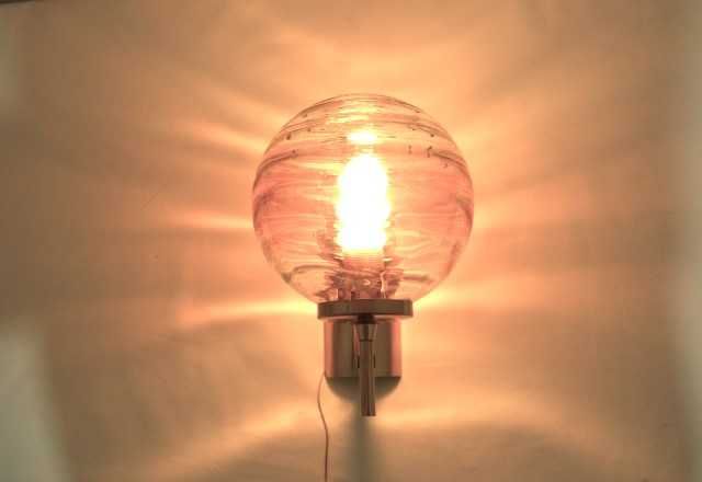 Aplice Mid Century Modern, KW, Art Deco, alamă, sticlă Murano, vintage