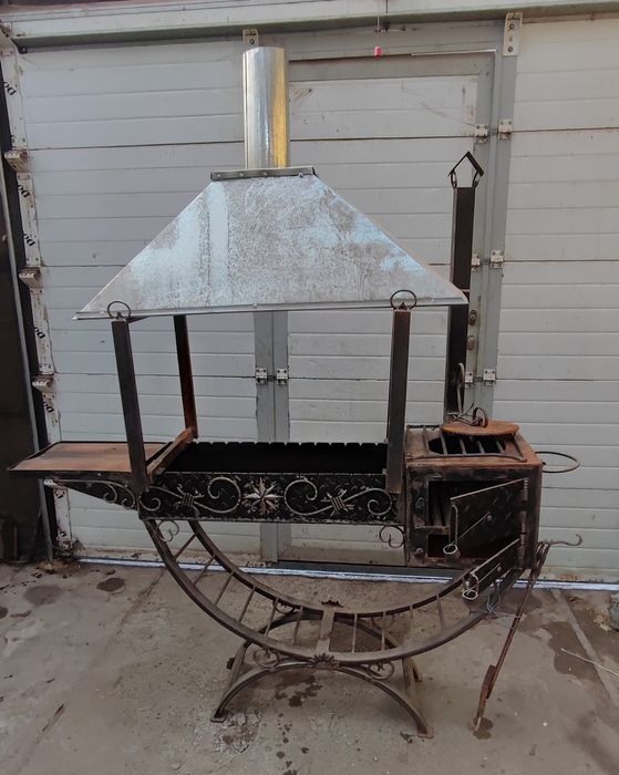 Мангал с печью под казан