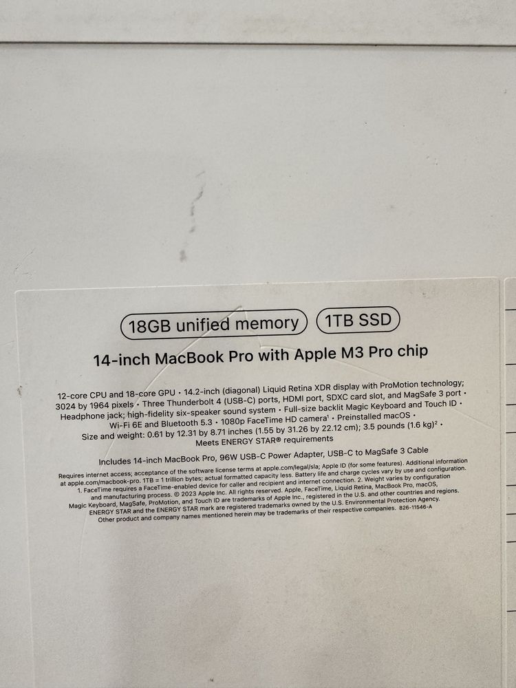 Macbook Pro 14” M3 pro 18/1Tb black у Артура Б17 Hofmann на Малике