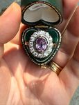 Inel Rusesc aur diamante 1ct si safir