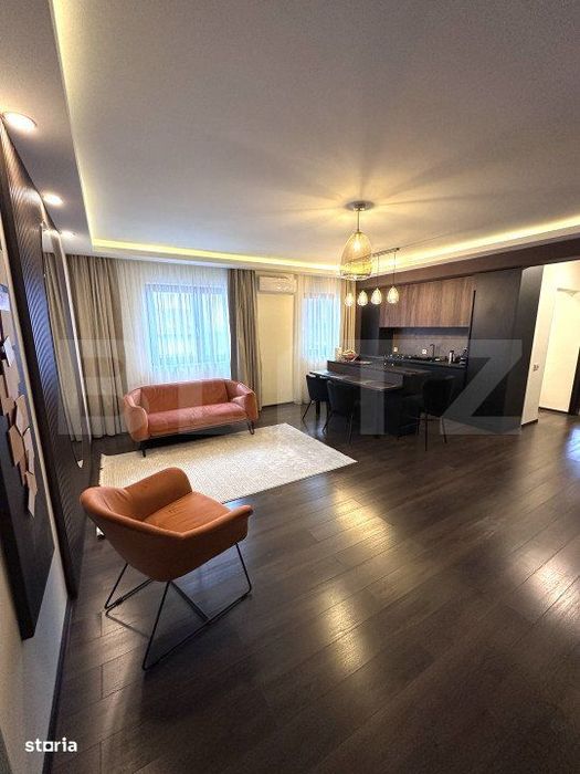 Apartament de lux,2 camere,2 bai,bloc nou,parter +parcare privata