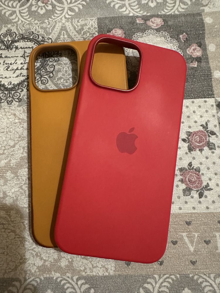 Huse Apple Silicone & Leather Case with MagSafe, iPhone 13 Pro Max