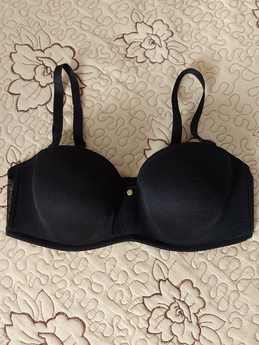 Sutien balconette cu bretele detasabile, Negru, 85C