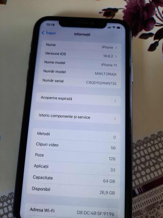 Schimb iphone 11, 64GB  cu baterie schimbata, 99%