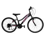 Bicicleta MTB UMIT Explorer Lady, culoare negru/roz, roata 24", cadru