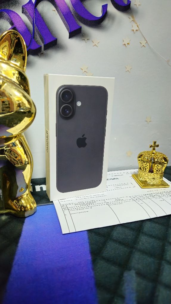iPhone 16 BLACK 128GB NOU Sigilat 0 Minute.Garatie 24 Luni+Factură
