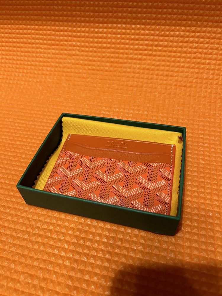 Portcard Cardholder Piele Goyard Portocaliu