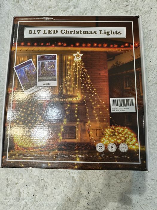 Instalatie brad/perdea cu stea  317 led/3.5 m, lumina alba calda