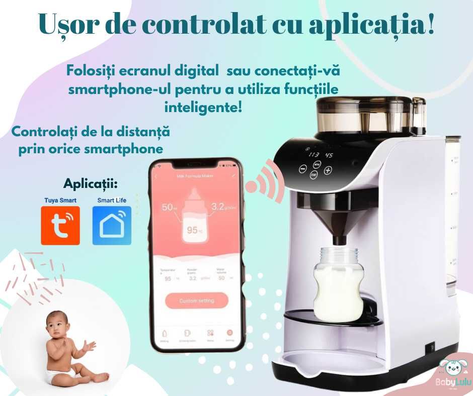 Espressor Lapte Praf pentru bebelusi cu Aplicatie Mobila BabyLulu