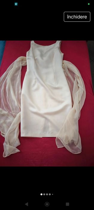 Rochie vintage, midi,pt petreceri/koktail, S36, galben pai LORI ANNi