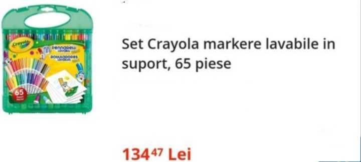 Doar 136 lei: 12seturi CRAYOLA pt scris, desen, markere, joc creativ