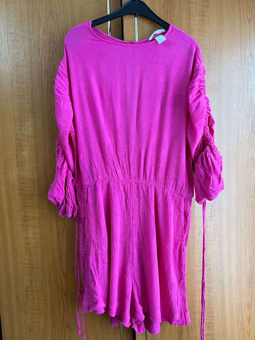 Salopeta cu buzunare vascoza roz h&m 38