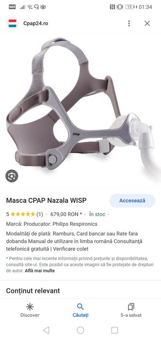 Masca CPAP nazala(doar masca)