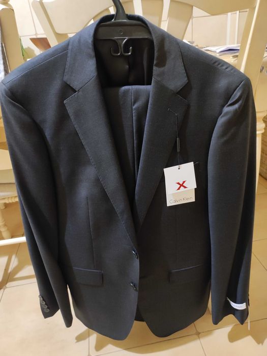 Costum Calvin Klein extreme slim fit wool charcoal
