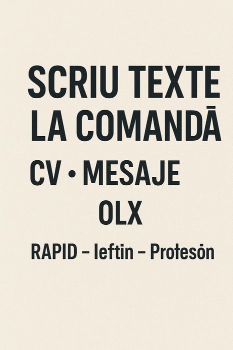 Scriu texte la comandă | CV, mesaje, descrieri OLX | Livrare rapidă