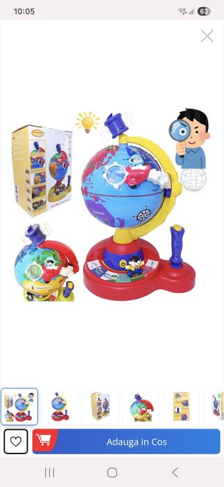 Glob pamantesc interactiv pentru copii, Rosu, SALAMANDRA KIDS®