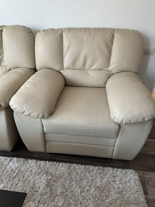 Vand canapea piele + 2 fotolii