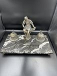 Suport deosebit pentru calimara bronz cu soclu de marmura